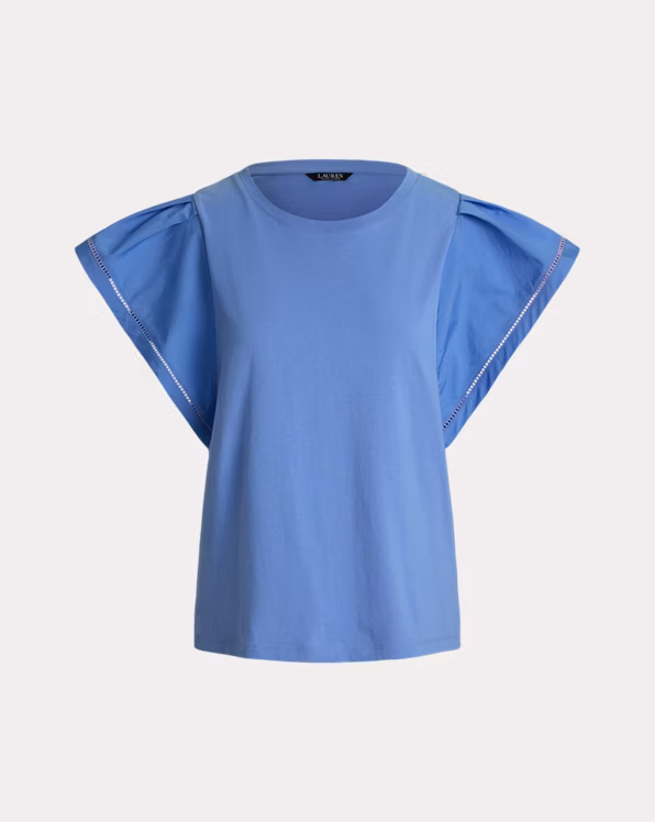 Jersey Flutter-Sleeve Tee