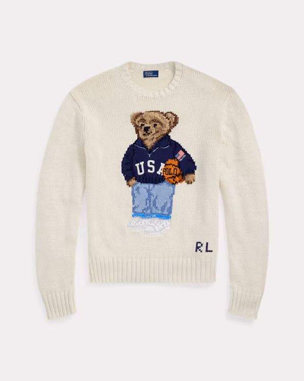 Polo Bear Cotton-Linen Crewneck Jumper