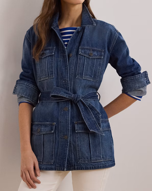 Belted Denim Shirt Jacket