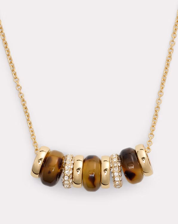 Pavé Gold-Plated Beaded Necklace