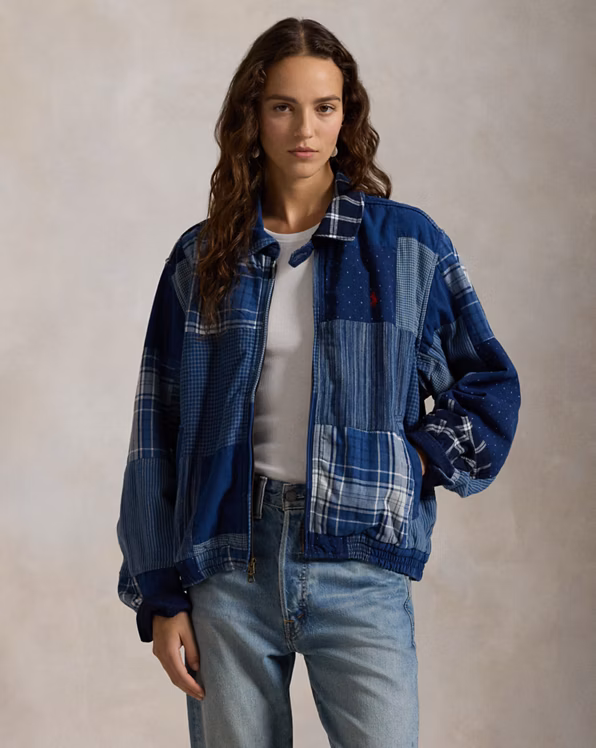 Patchwork Cotton-Linen Windbreaker