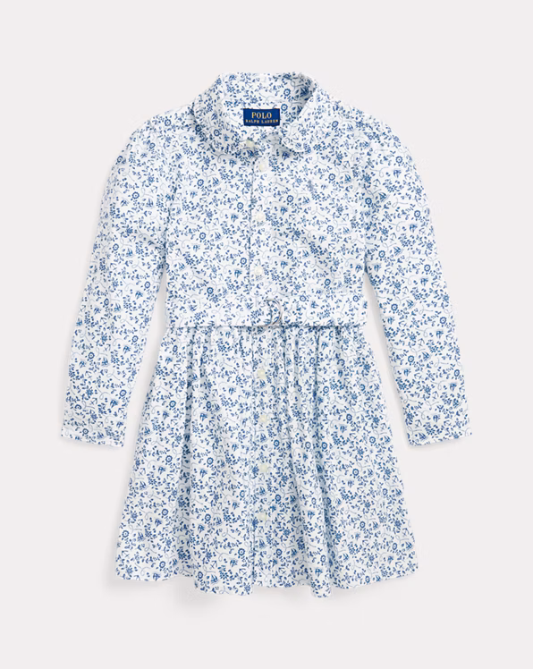 Floral Cotton Oxford Shirtdress