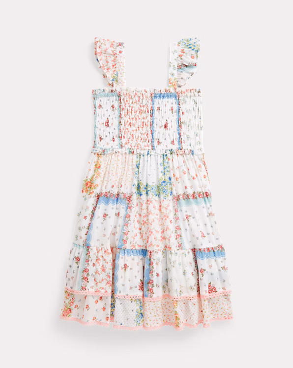 Floral Smocked Cotton Batiste Dress