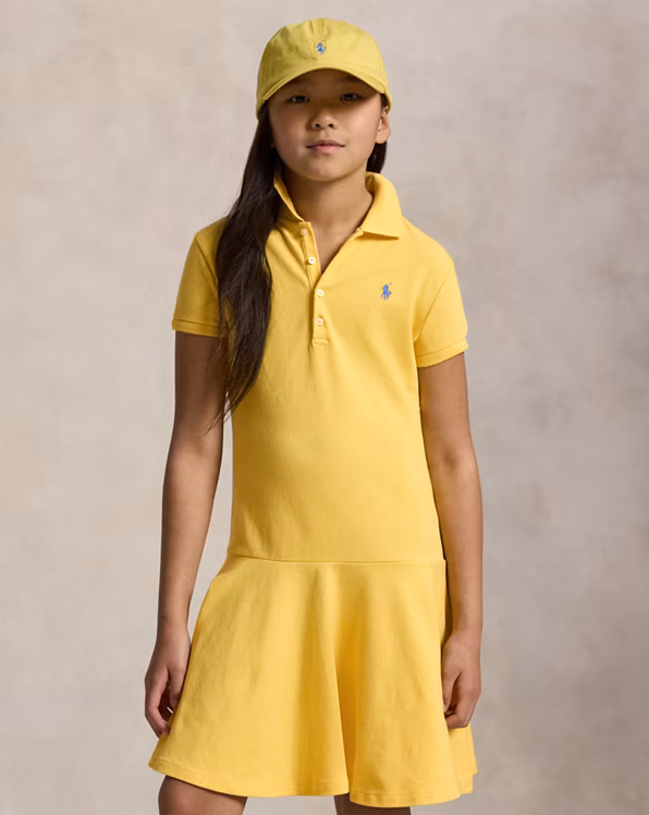 Stretch Mesh Polo Dress