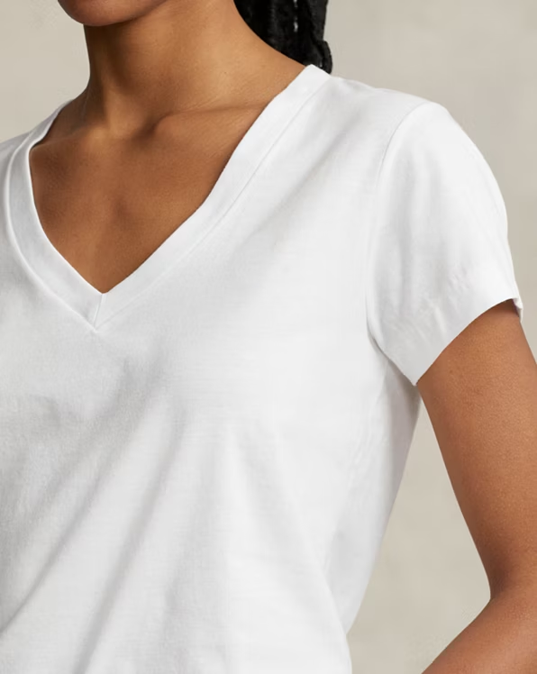 Cotton Jersey V-Neck T-Shirt
