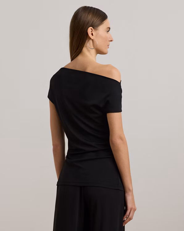 Jersey Asymmetrical Off-the-Shoulder Top
