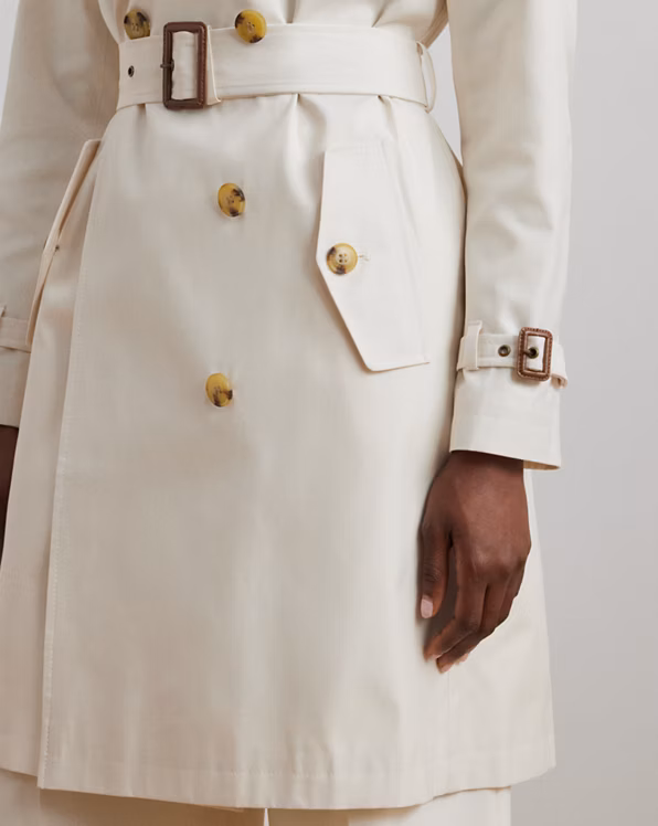 Double-Breasted Cotton-Blend Trench Coat