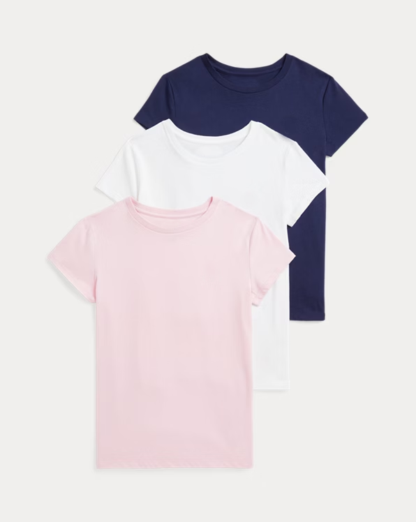 Cotton Jersey Crewneck T-Shirt 3-Pack
