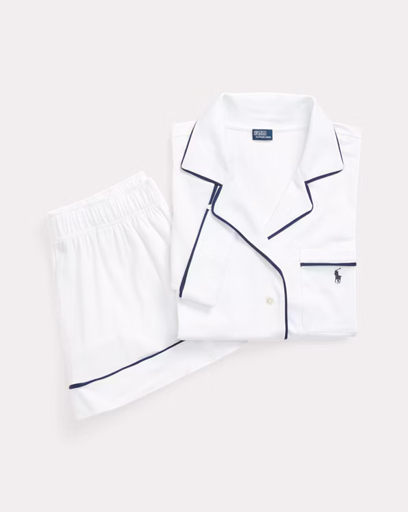Piped Jersey Short-Sleeve Pyjama Set