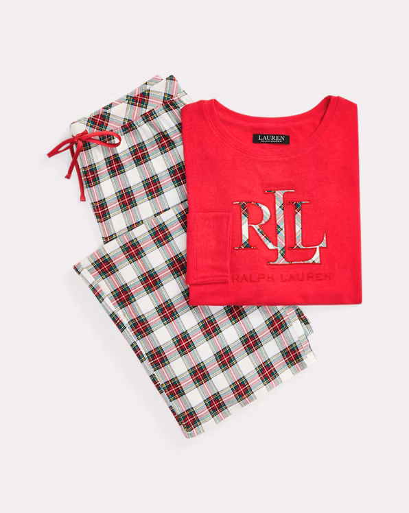 Plaid Jersey Pyjama Set
