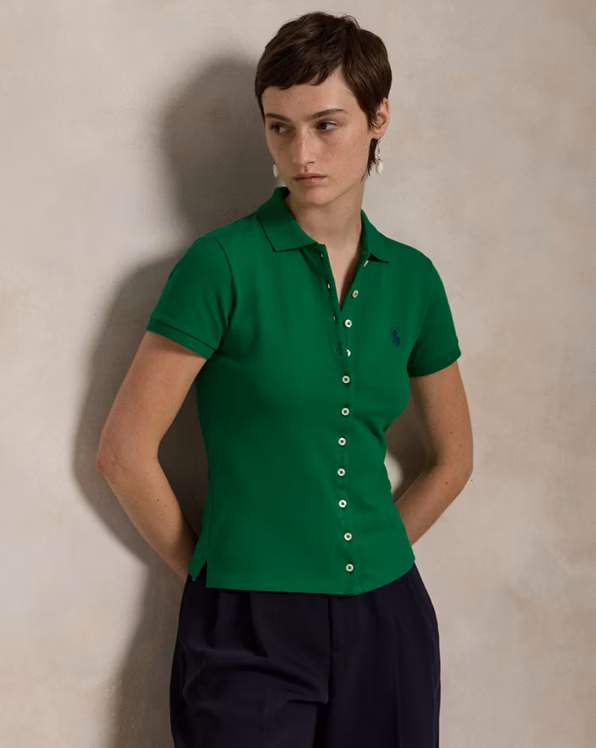 Buttoned-Placket Polo Shirt