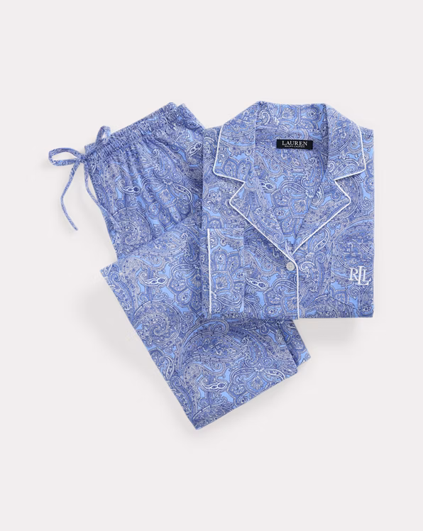 Paisley Cotton Jersey Capri Sleep Set