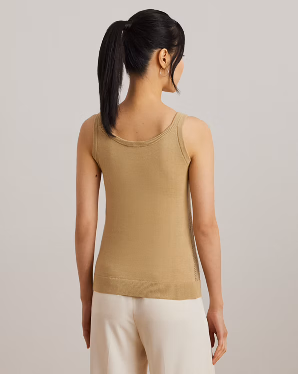 Herringbone & Jersey Jumper Tank Top