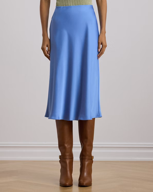 Satin Charmeuse Midi Skirt