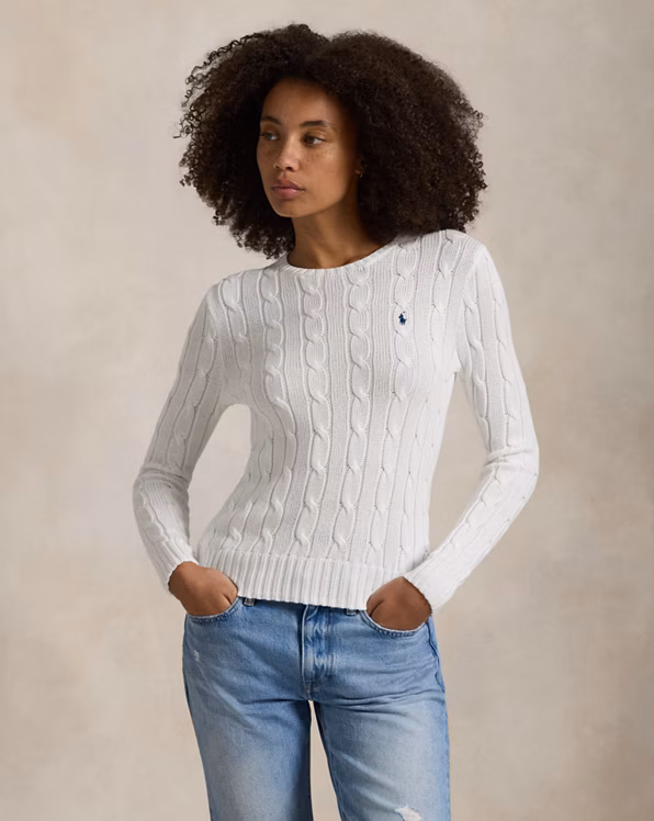 Cable-Knit Cotton Crewneck Jumper