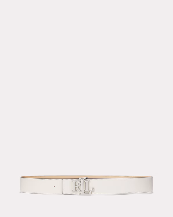 Logo Reversible Leather Wide Belt