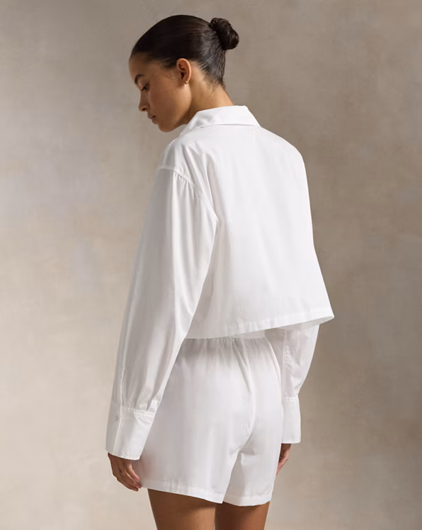 Crop Top & Boxer Poplin Pyjama Set