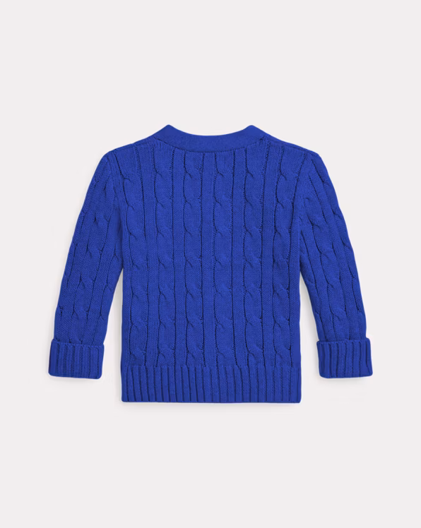 Cable-Knit Cotton V-Neck Cardigan