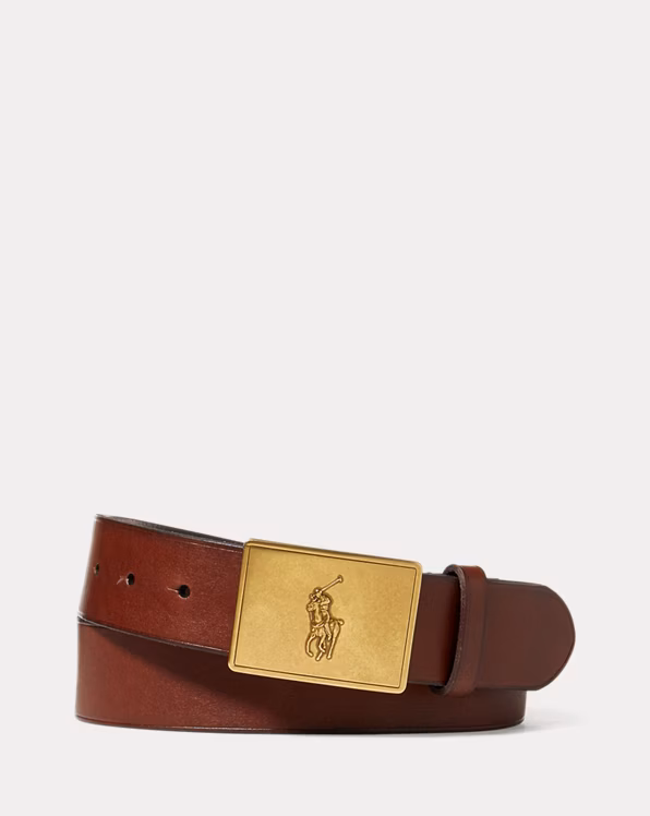 Pony Plaque Leather Belt