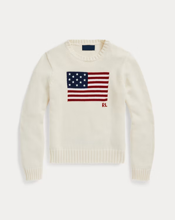 Flag Cotton Crewneck Jumper