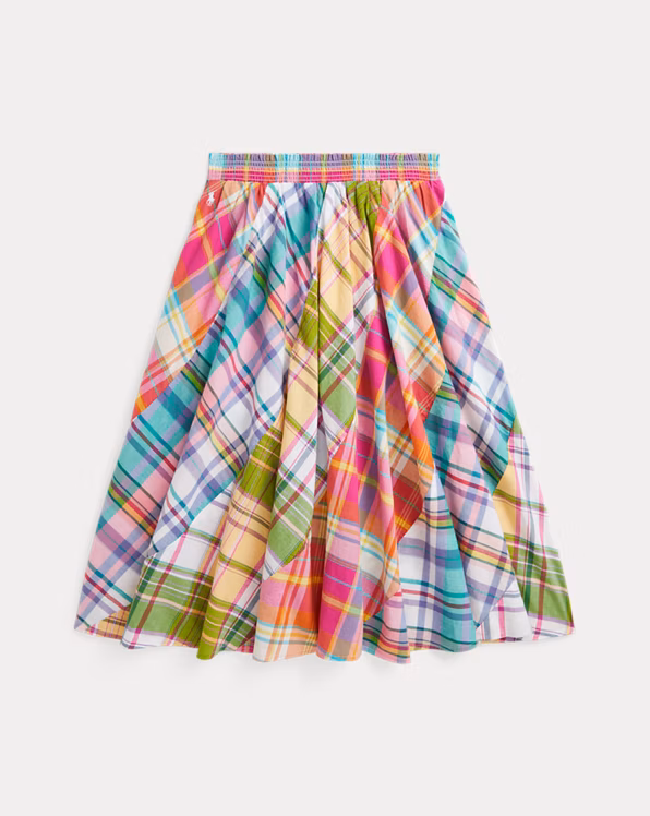 Plaid Cotton Madras Skirt