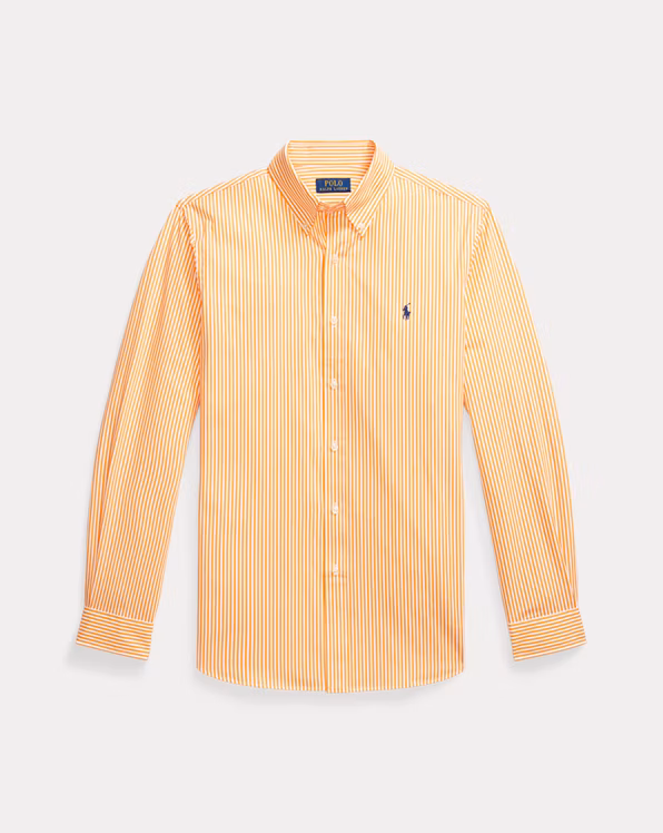 Custom Fit Striped Stretch Poplin Shirt