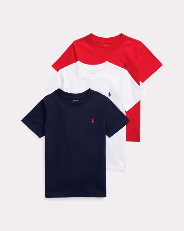Cotton Jersey Crewneck T-Shirt 3-Pack