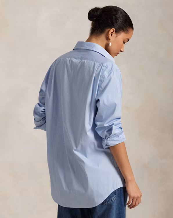 Classic Fit Striped Poplin Shirt