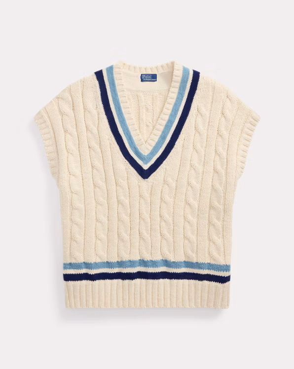Cable-Knit Cotton Sleeveless Jumper