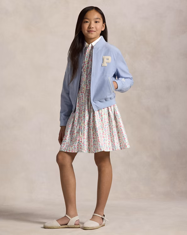 Floral Cotton Oxford Shirtdress