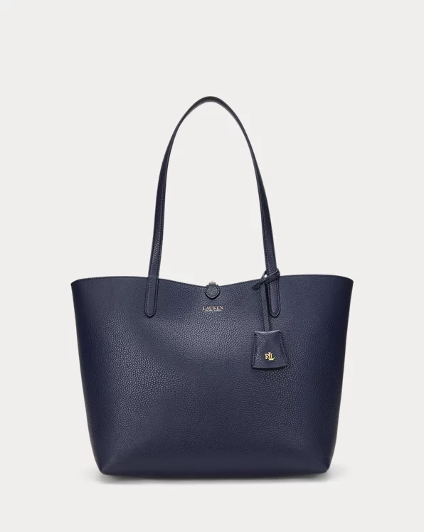 Faux-Leather Large Reversible Tote Bag