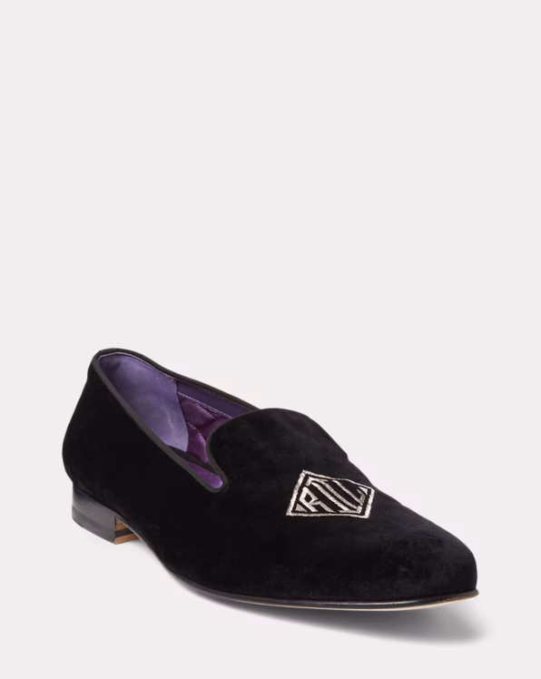 Alonzo Monogram Bullion Velvet Slipper