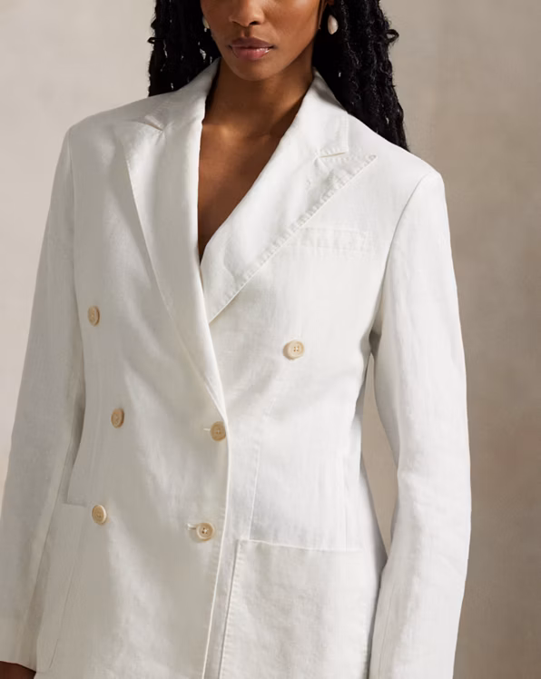 Double-Breasted Linen Blazer