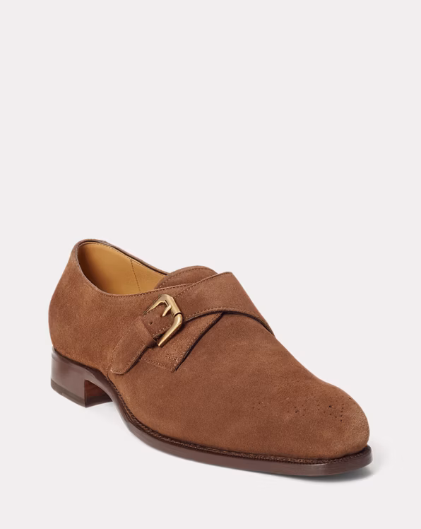 Darnell Calf-Suede Monk-Strap Shoe