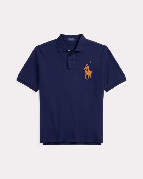 Classic Fit Leather-Pony Mesh Polo Shirt