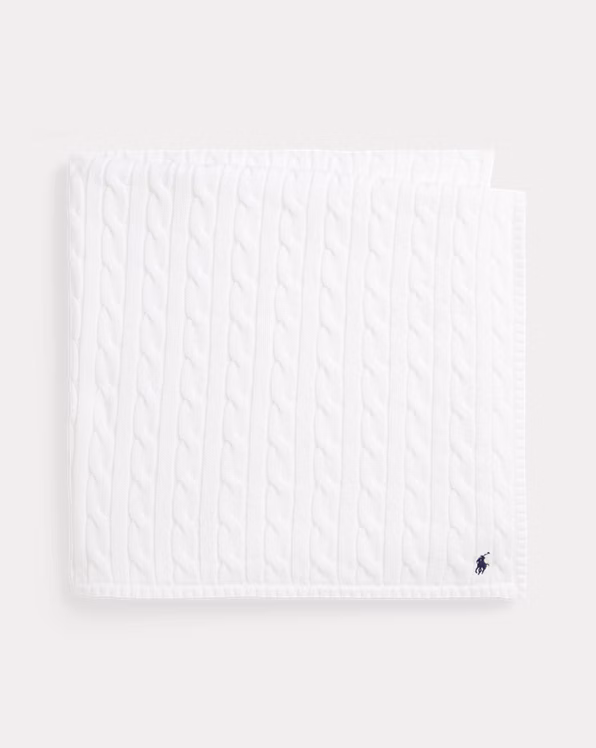 Cable-Knit Cotton Baby Blanket