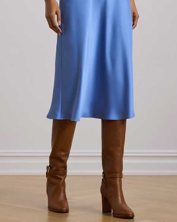 Satin Charmeuse Midi Skirt