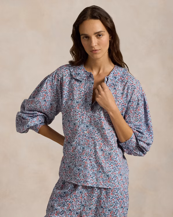 Floral Cotton Long-Sleeve Pyjama Set