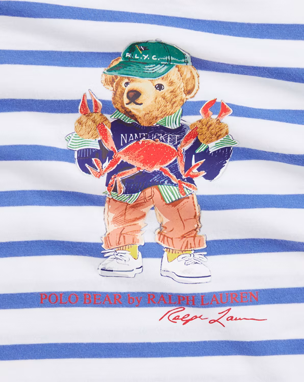 Polo Bear Striped Cotton Jersey T-Shirt