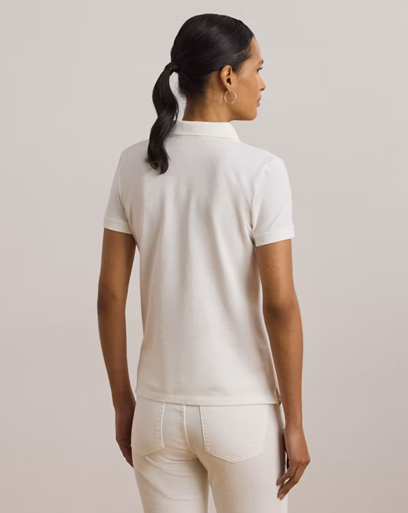 Floral-Logo Cotton Piqué Polo Shirt