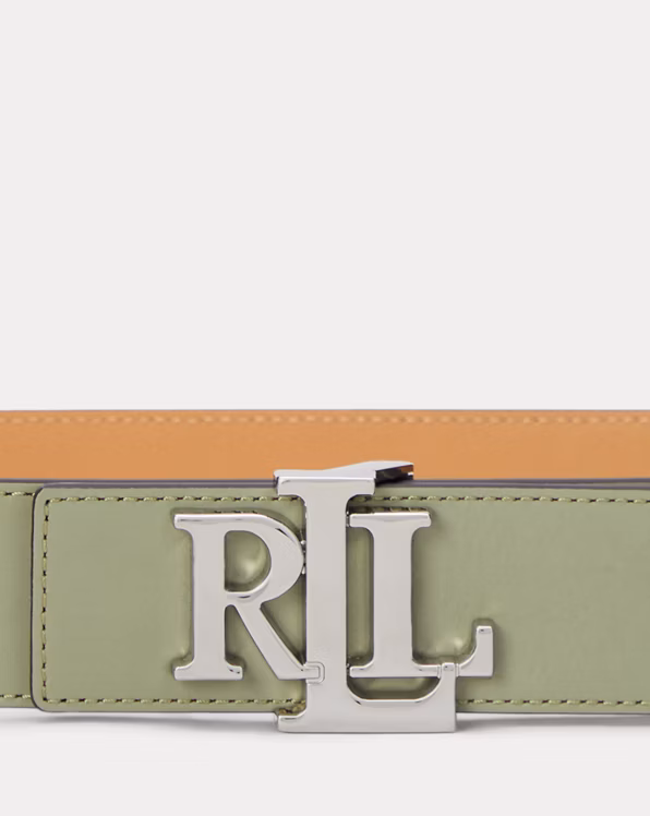 Logo Reversible Leather Wide Belt