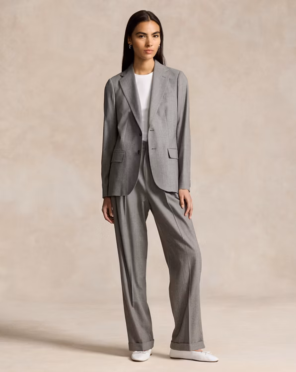 Stretch-Wool Flannel Blazer