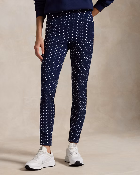 Polka-Dot Stretch Athletic Trouser