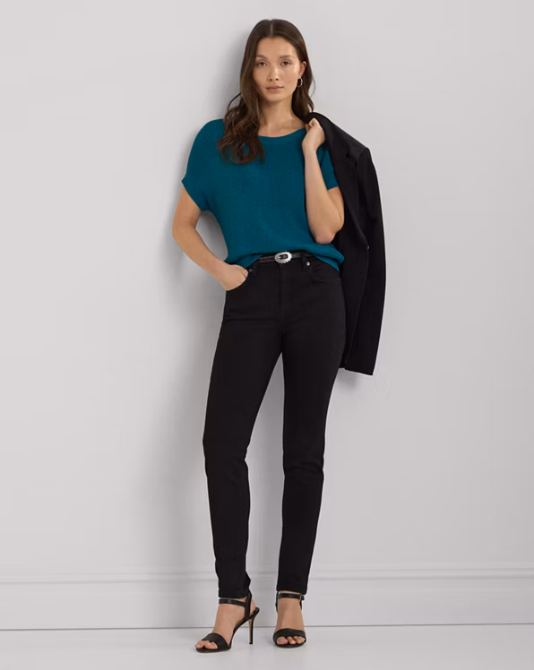 Rib-Knit Short-Sleeve Jumper