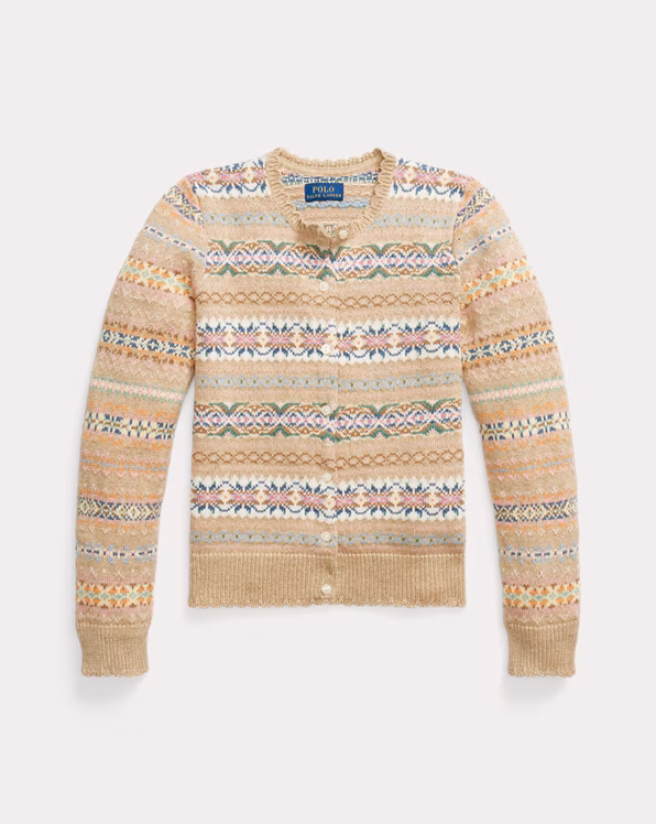 Fair Isle Scalloped Cotton Cardigan