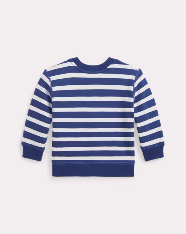 Striped Polo Bear Fleece Sweatshirt