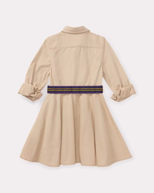 Belted Cotton Chino Shirtdress