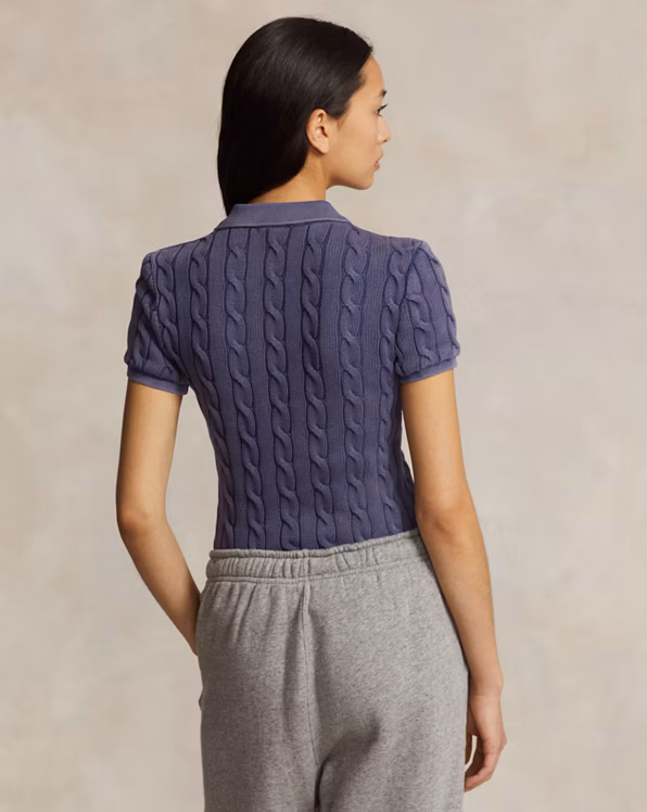 Cable-Knit Polo Shirt