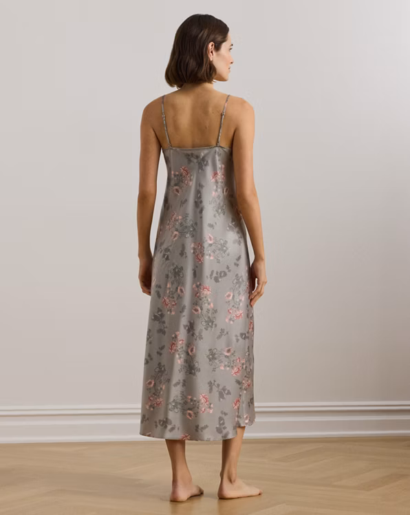 Floral Satin Ballet Nightgown