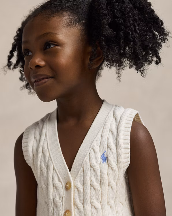 Cable-Knit Cotton Sleeveless Jumper